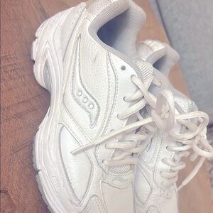 Saucony White Chunky Sneakers with Cushioned Sole